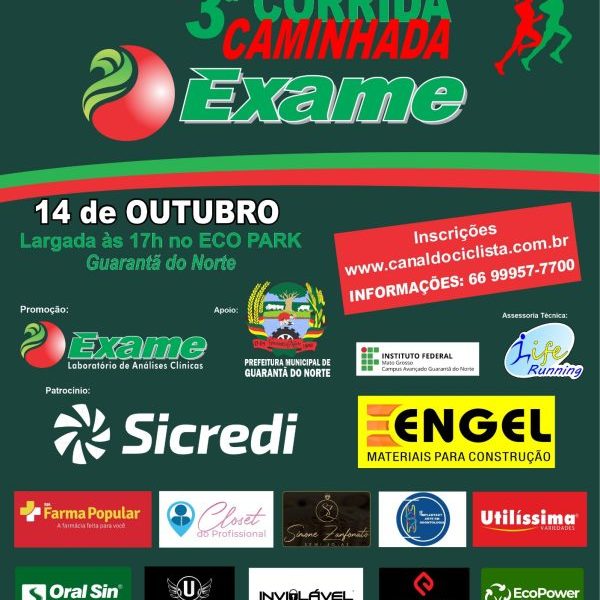 Terceira Corrida e Caminhada Exame